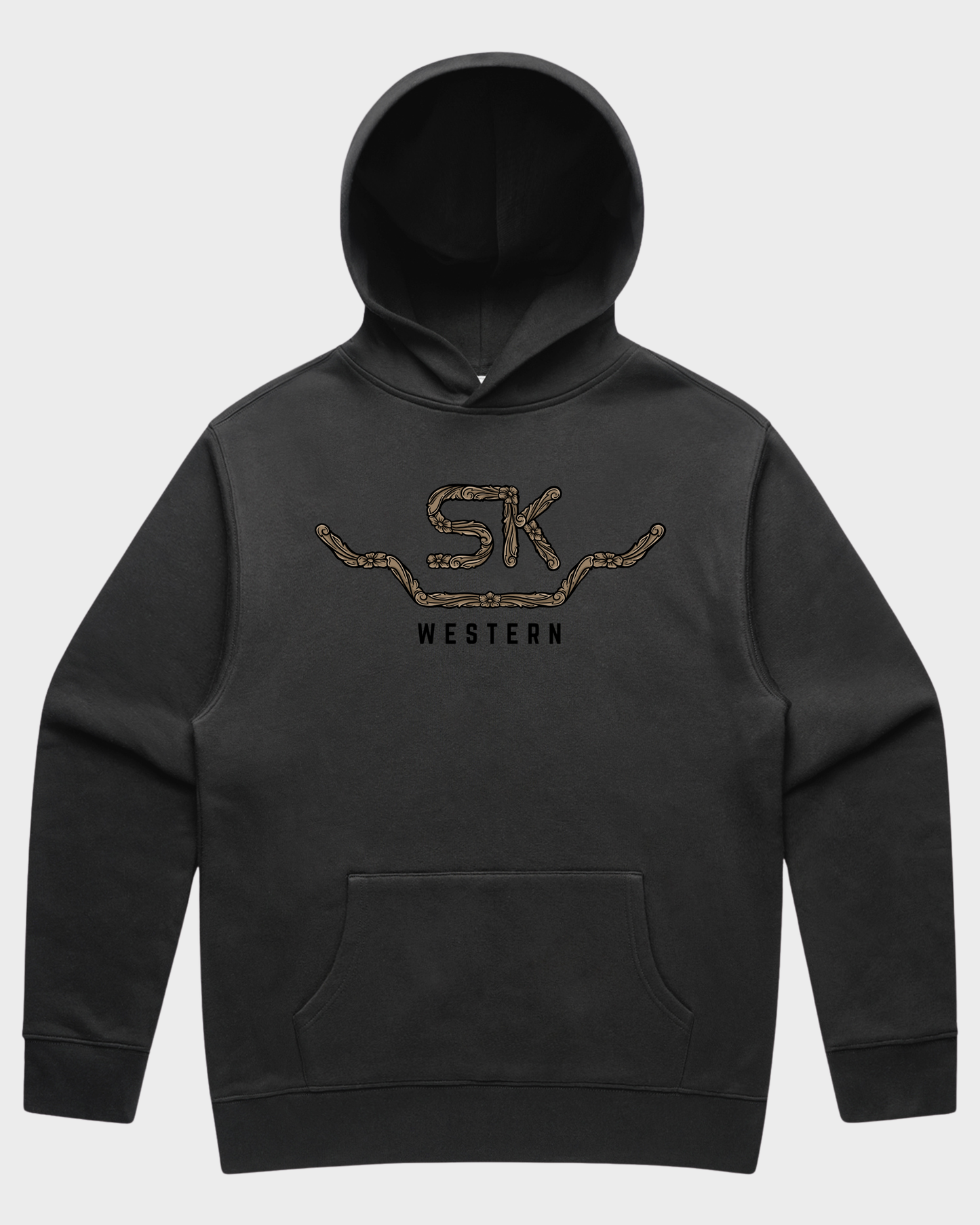 SK Western tooled leather Relax Faded Hoodie