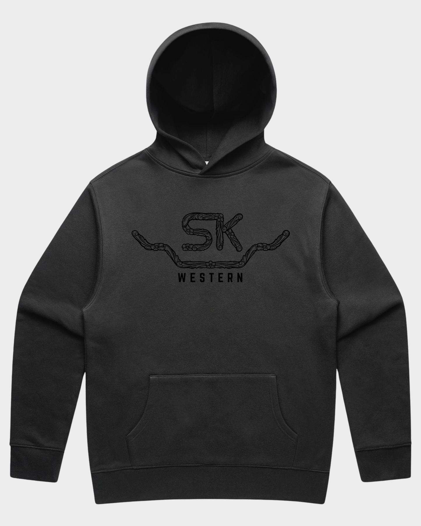 SK Western tooled leather Relax Faded Hoodie