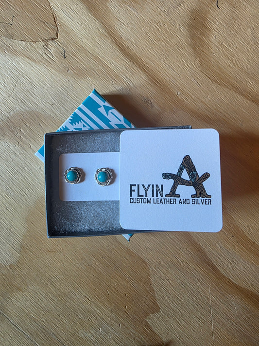 Flying A Silver and turquoise earrings