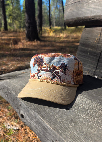 Wild Horses Tapestry Hat