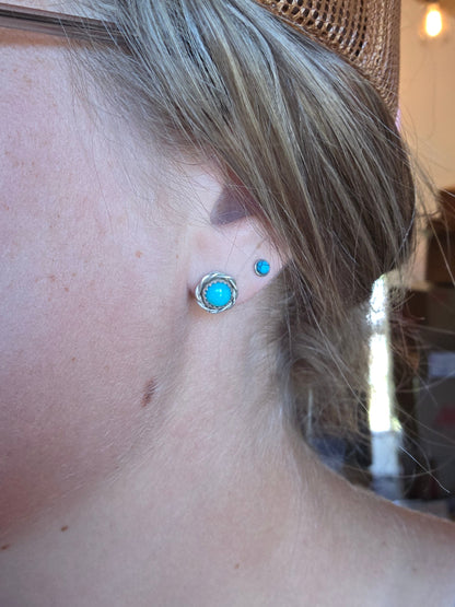 Flying A Silver and turquoise earrings